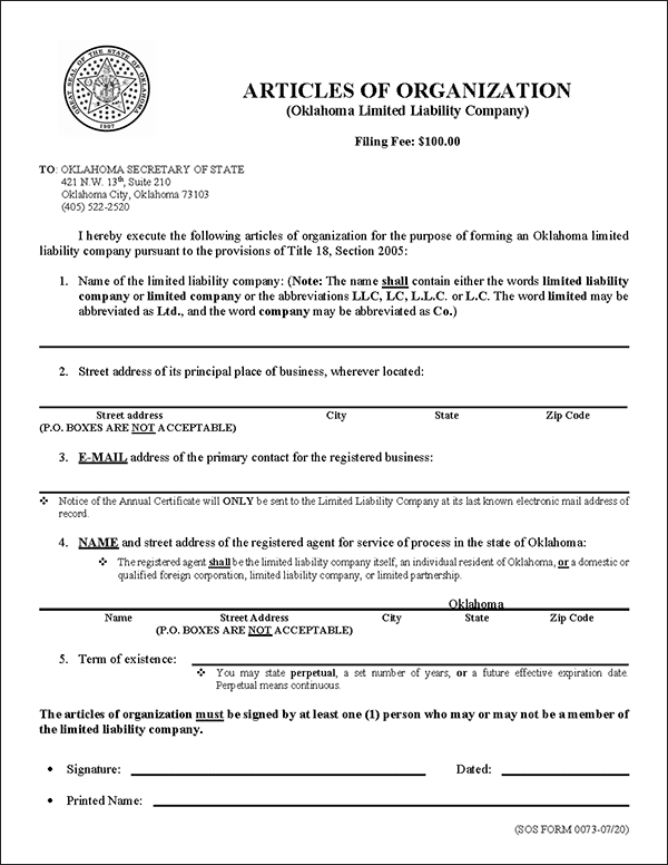 Acta Constitutiva Oklahoma