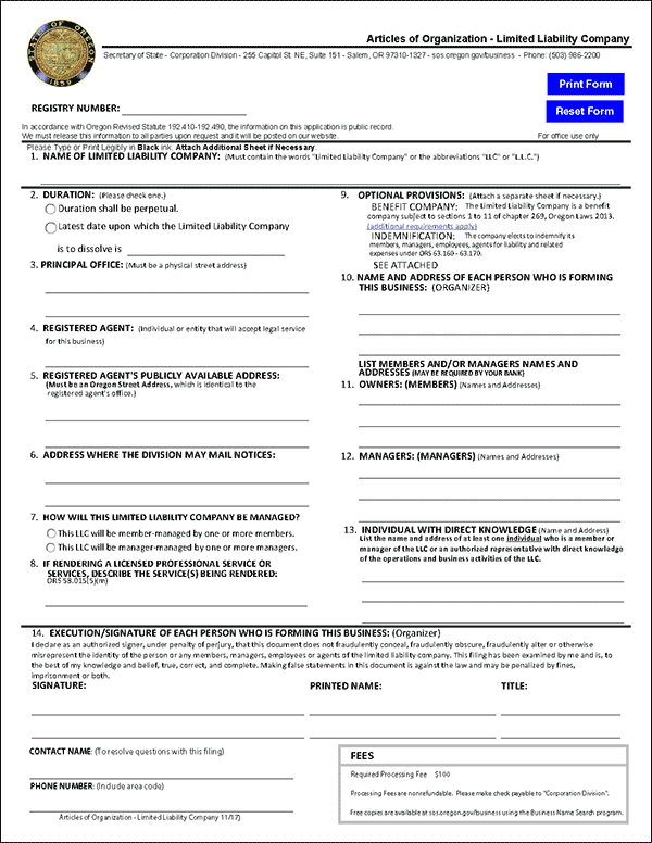 Acta Constitutiva Oregon