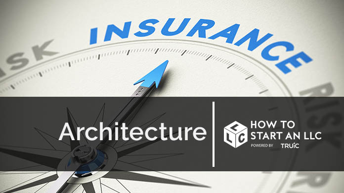 Compass needle pointing towards blue insurance logo