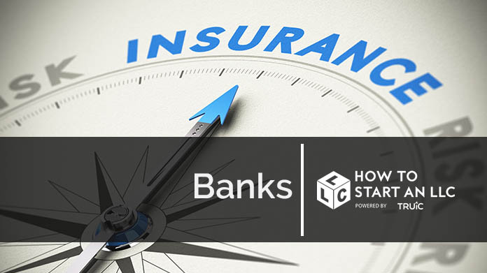 Compass needle pointing towards blue insurance logo