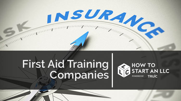Compass needle pointing towards blue insurance logo
