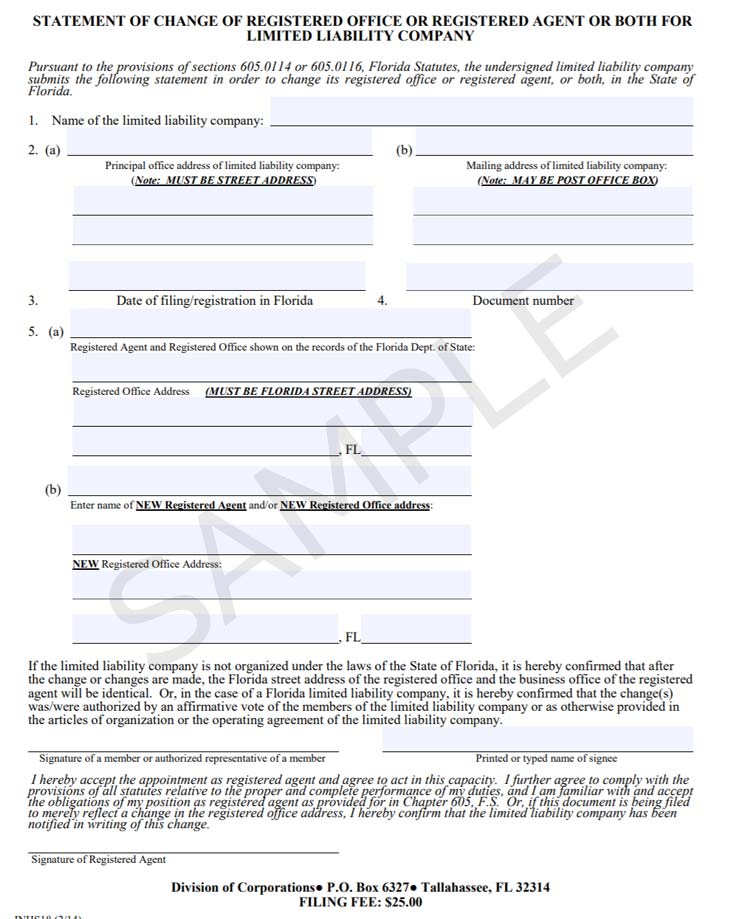 Documento para cambio de agente registrado